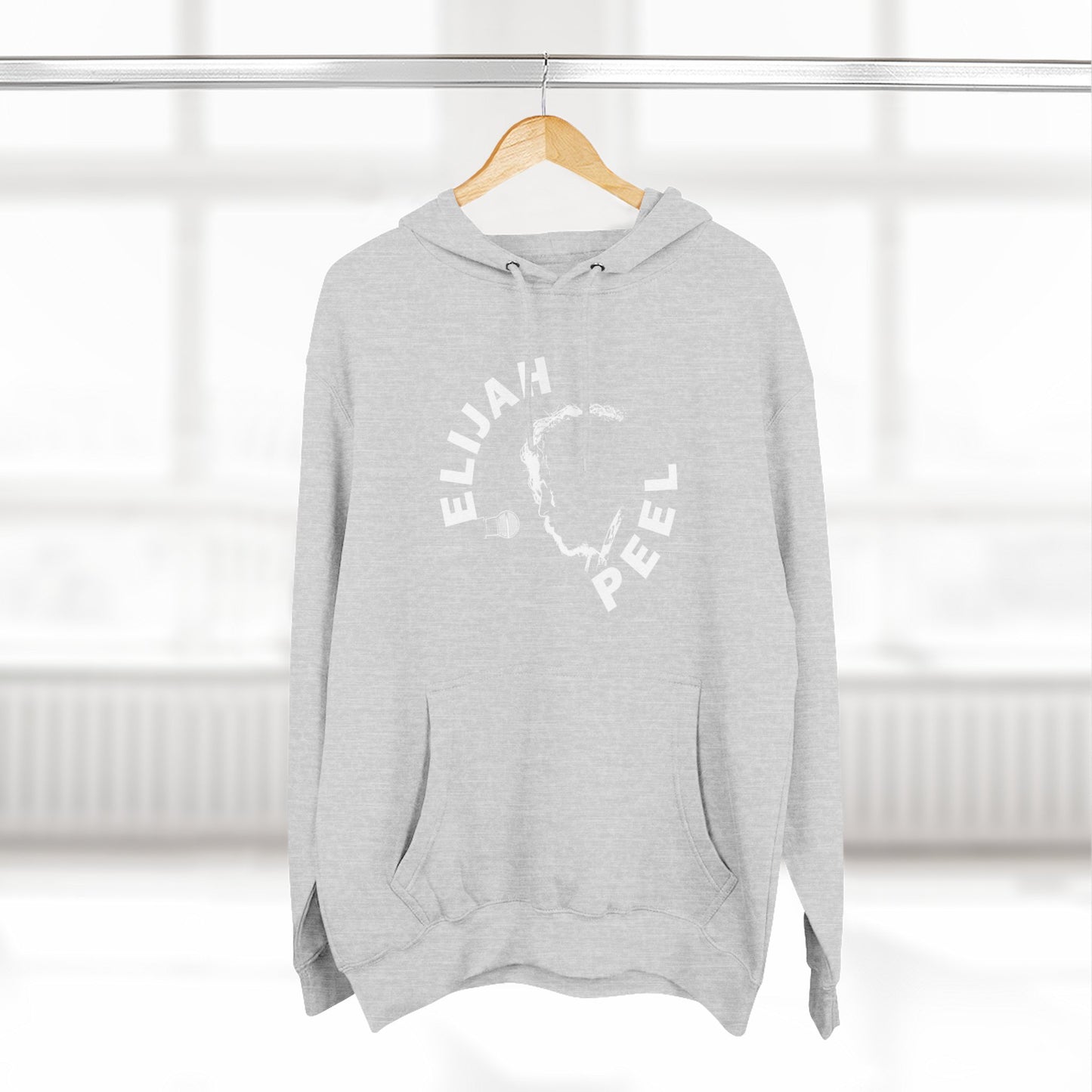 Elijah Peel Circle Logo Hoodie — Minimalist Black Fleece Pullover