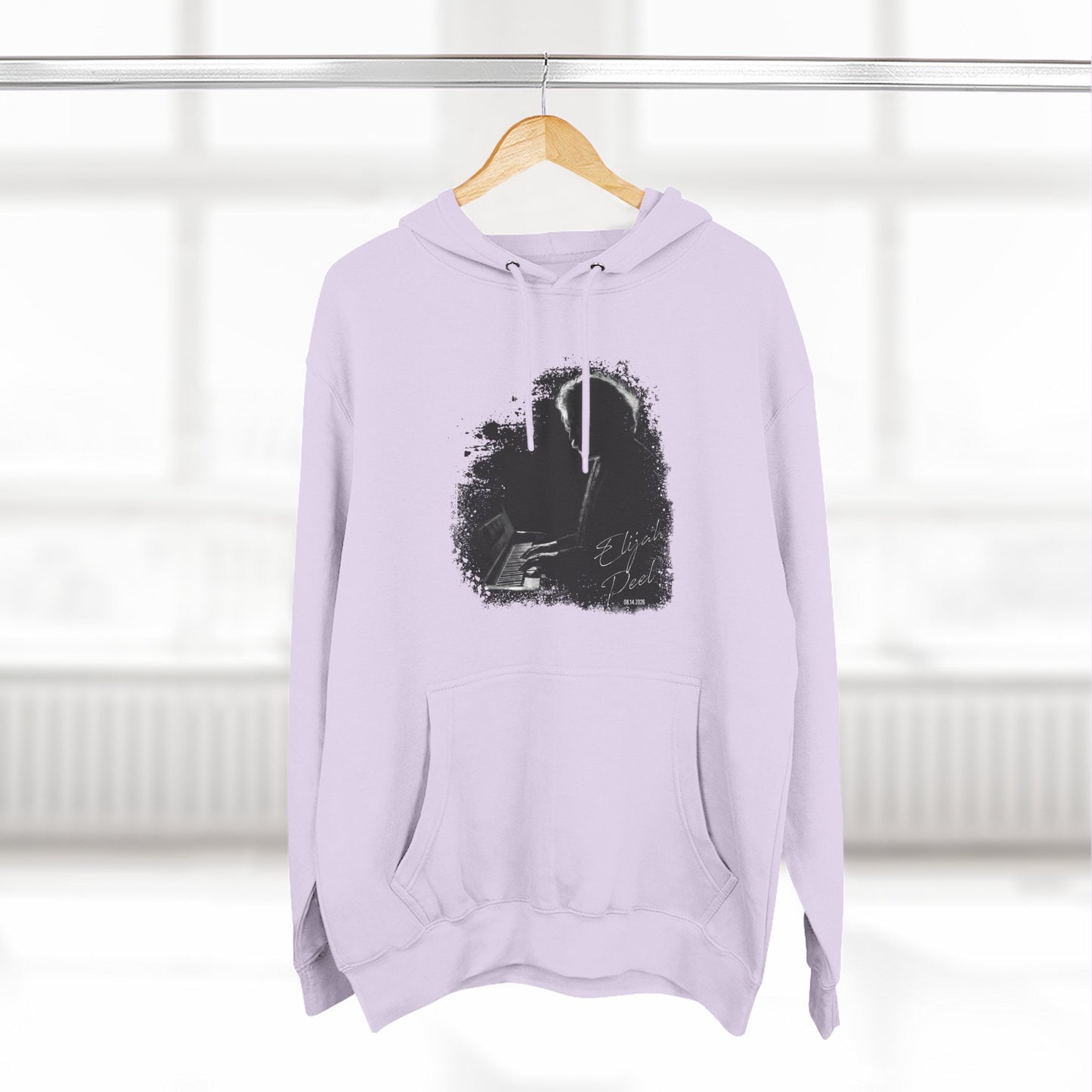 Elijah Peel Piano Silhouette Hoodie — Minimal Grunge Art Pullover