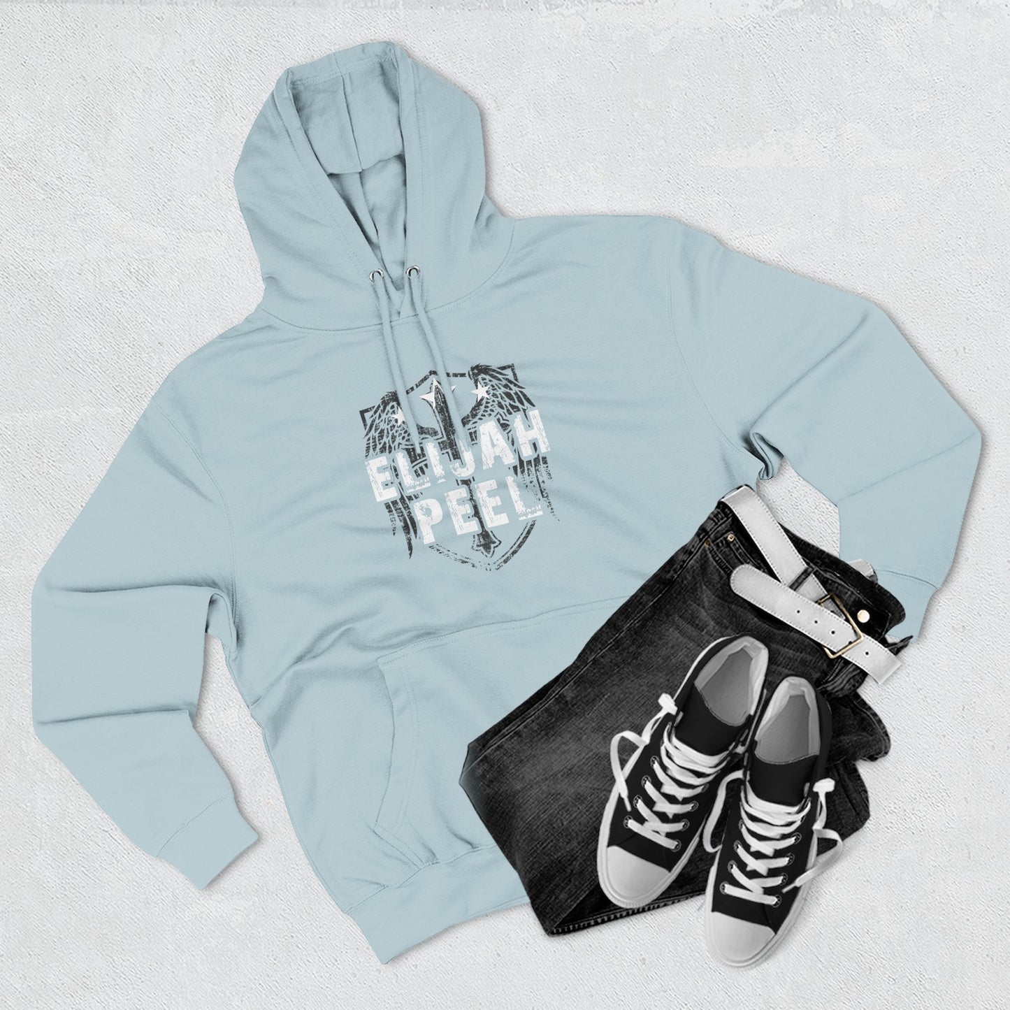 Elijah Peel Wings Hoodie — Vintage Sketch Rock Music Pullover