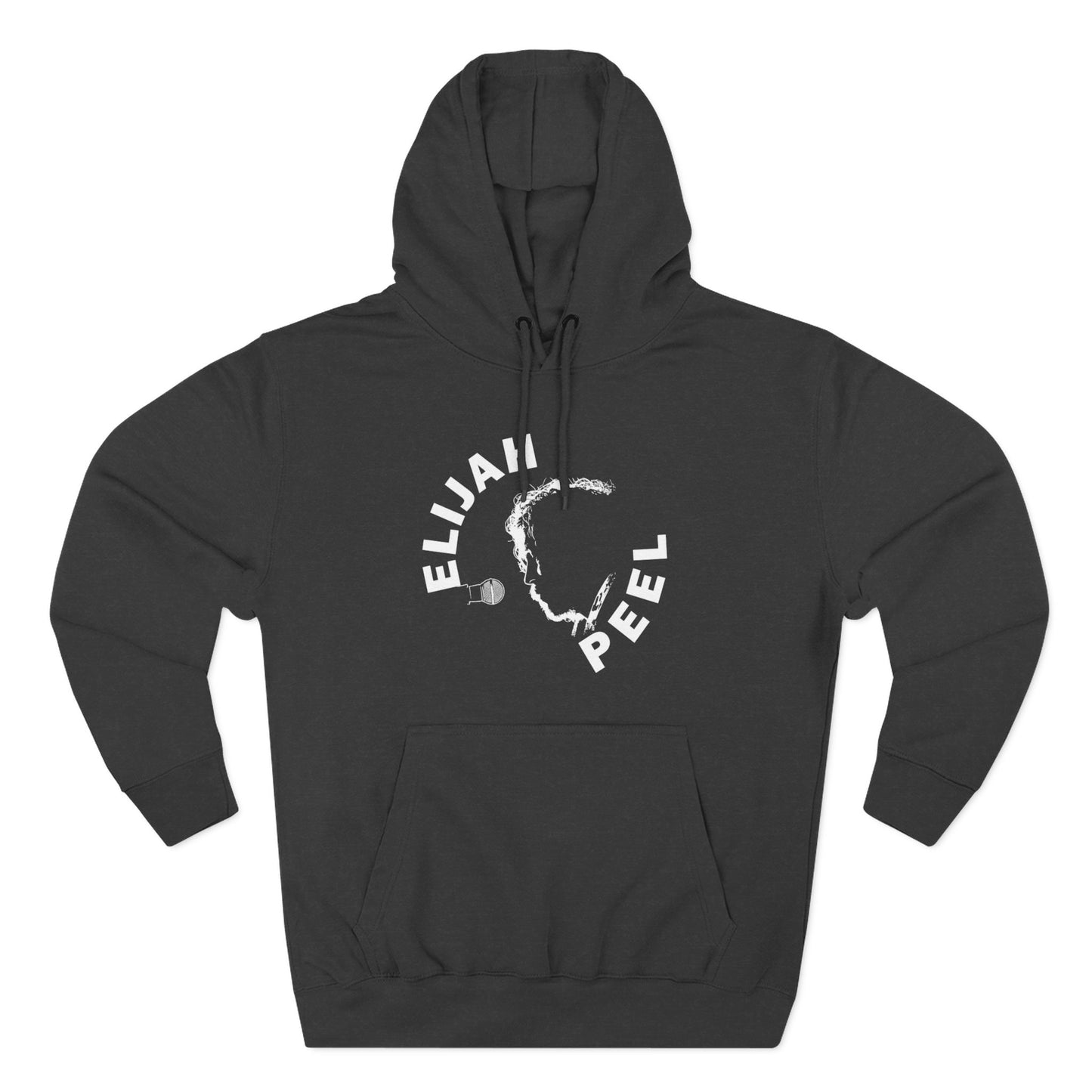 Elijah Peel Circle Logo Hoodie — Minimalist Black Fleece Pullover