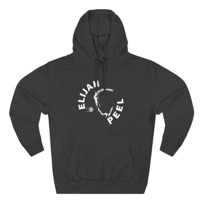 Elijah Peel Circle Logo Hoodie — Minimalist Black Fleece Pullover