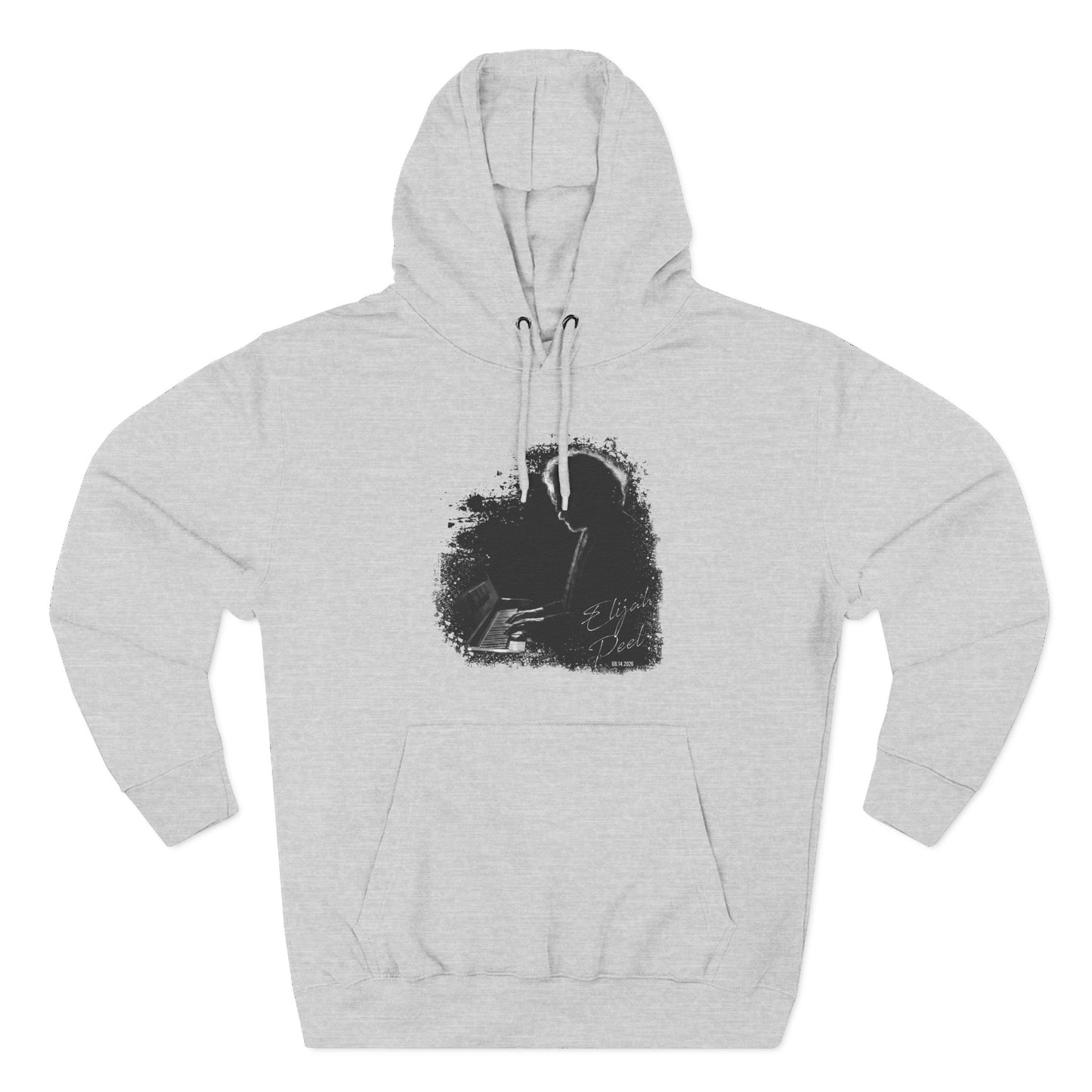 Elijah Peel Piano Silhouette Hoodie — Minimal Grunge Art Pullover