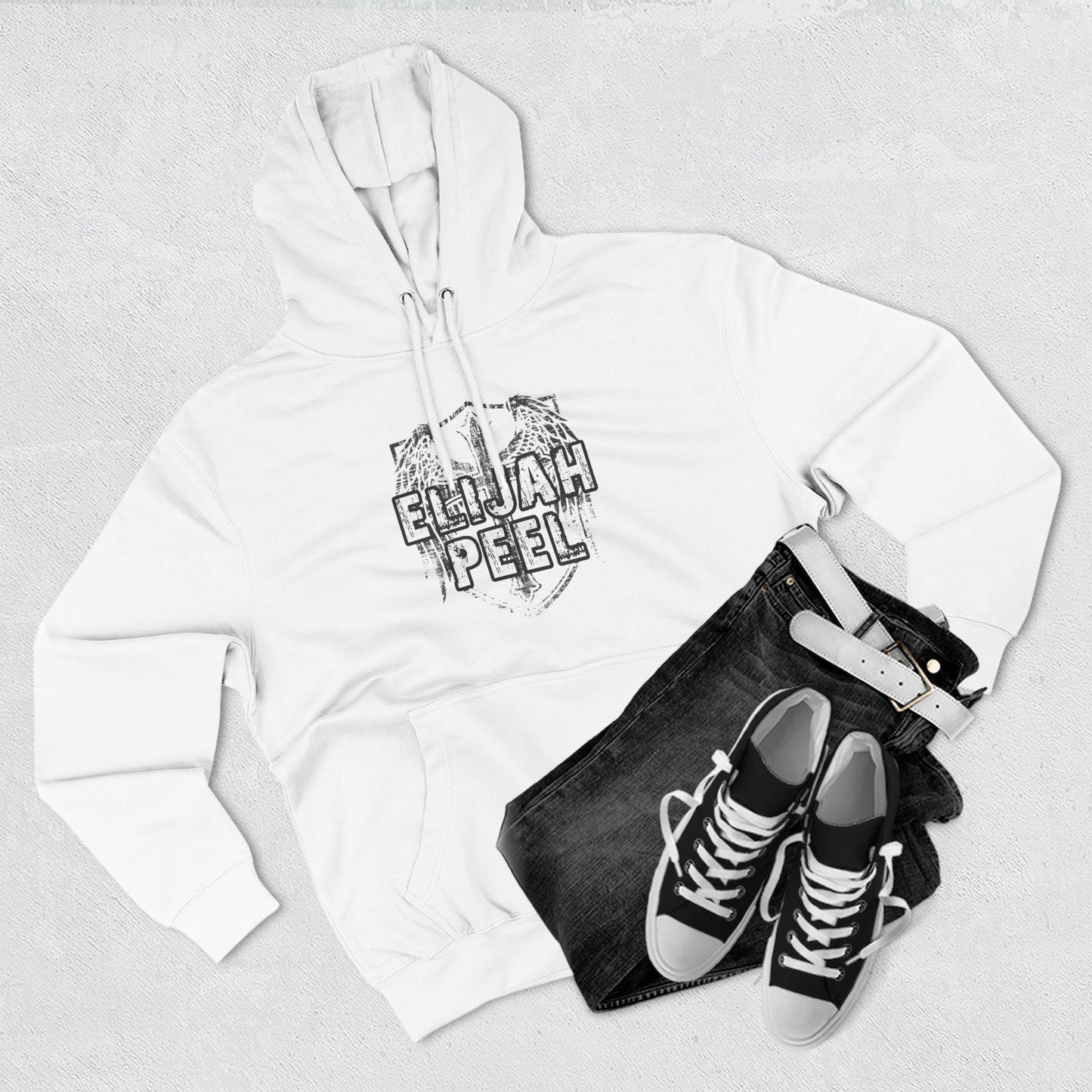 Elijah Peel Wings Hoodie — Vintage Sketch Rock Music Pullover