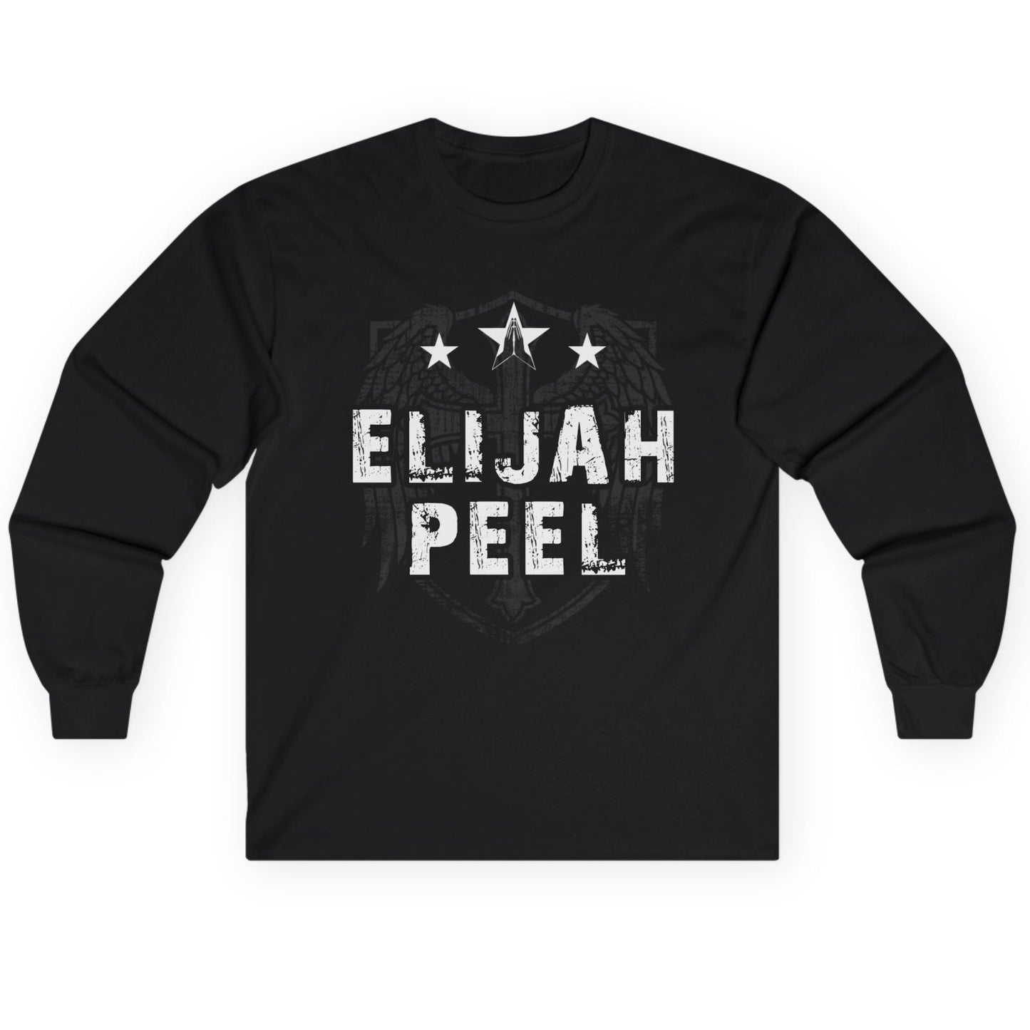 Elijah Peel Long Sleeve Tee — Vintage Shield Graphic Music Band Shirt