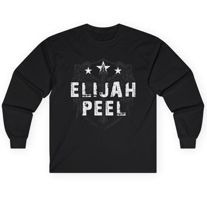 Elijah Peel Long Sleeve Tee — Vintage Shield Graphic Music Band Shirt
