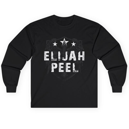 Elijah Peel Long Sleeve Tee — Vintage Shield Graphic Music Band Shirt
