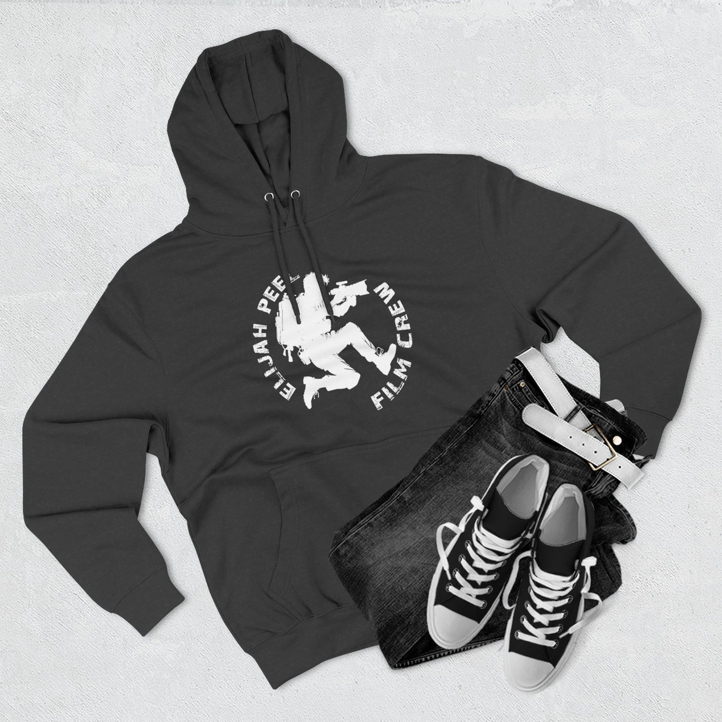 Elijah Peele Film Crew Hoodie — Vintage Camera Crew Logo Pullover