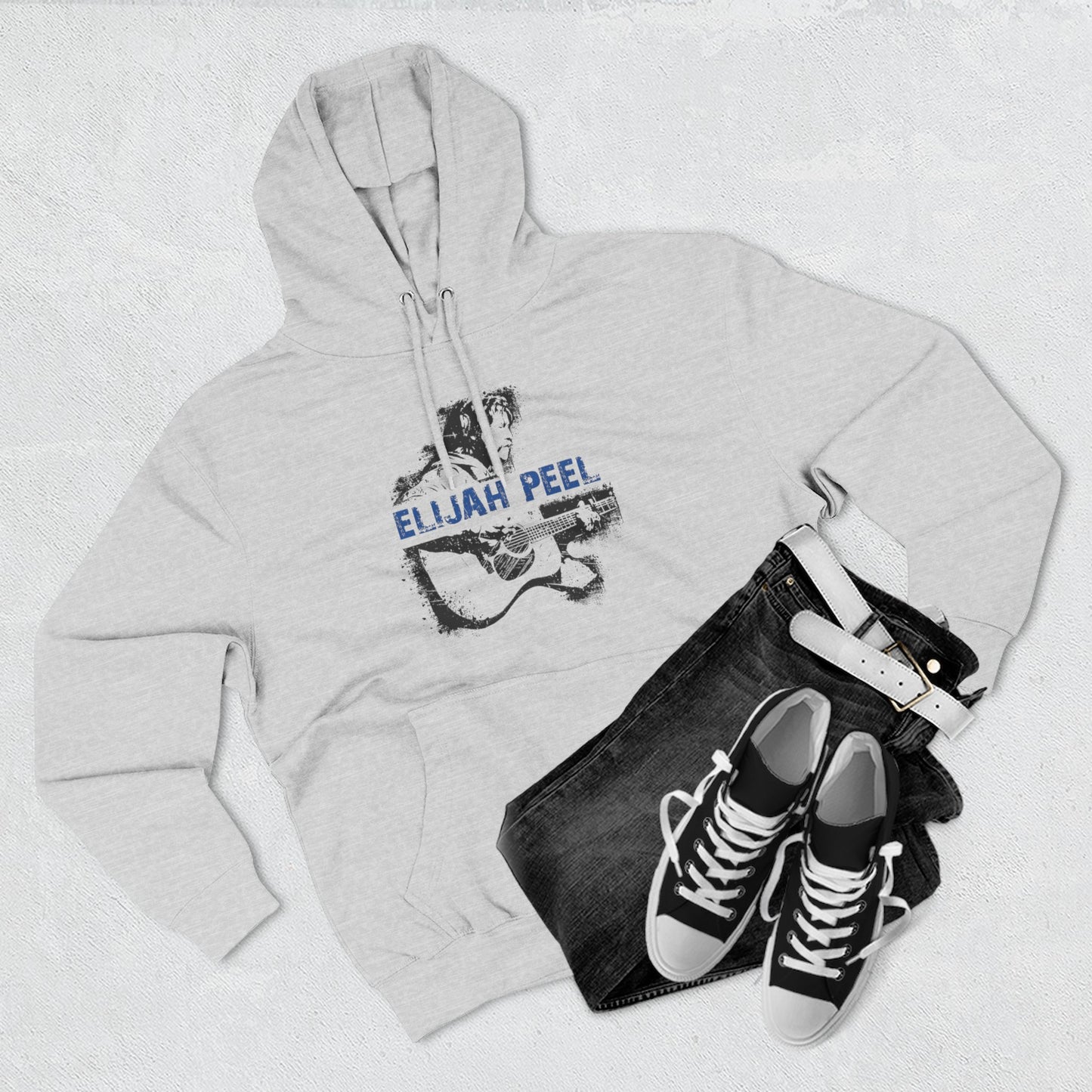 Elijah Peel Acoustic Guitar Hoodie — Vintage Musician Graphic Pullover