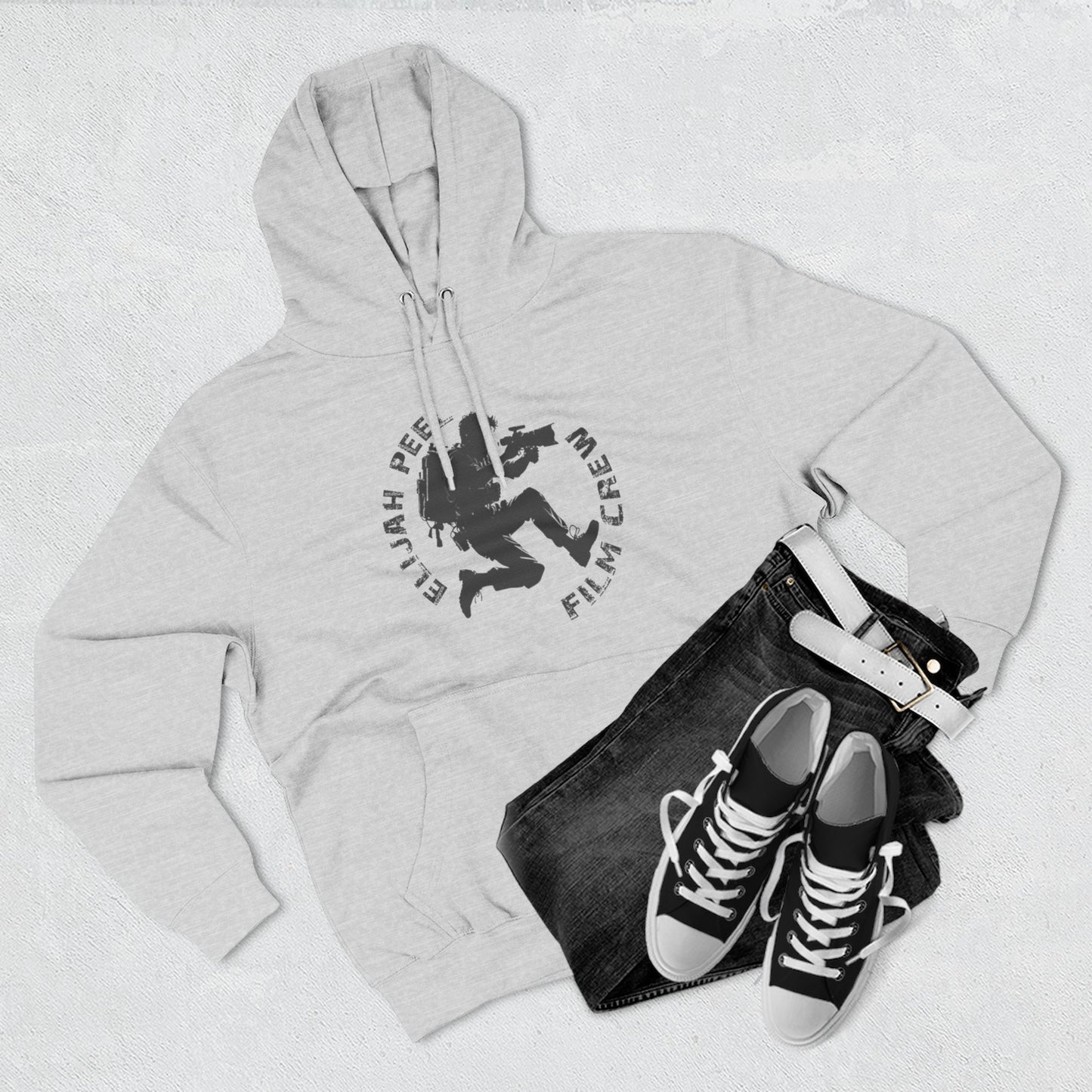 Elijah Peele Film Crew Hoodie — Vintage Camera Crew Logo Pullover
