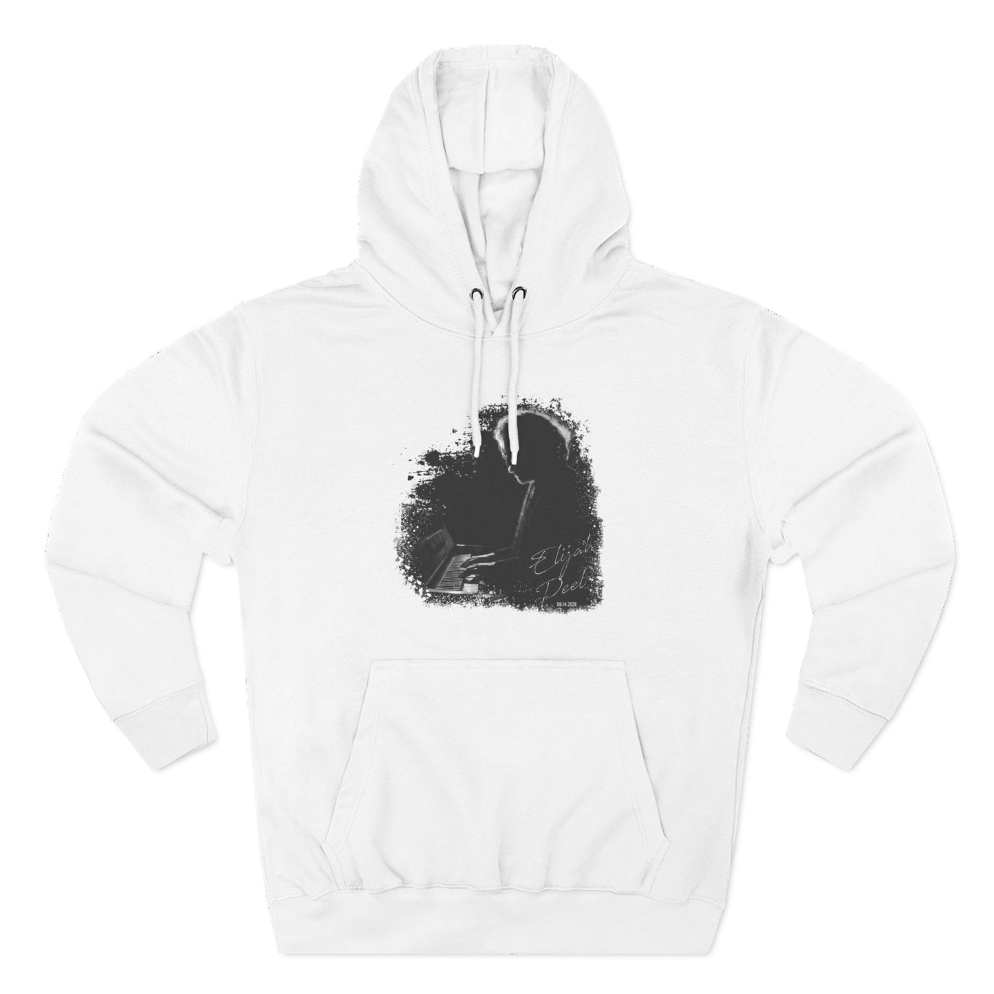 Elijah Peel Piano Silhouette Hoodie — Minimal Grunge Art Pullover