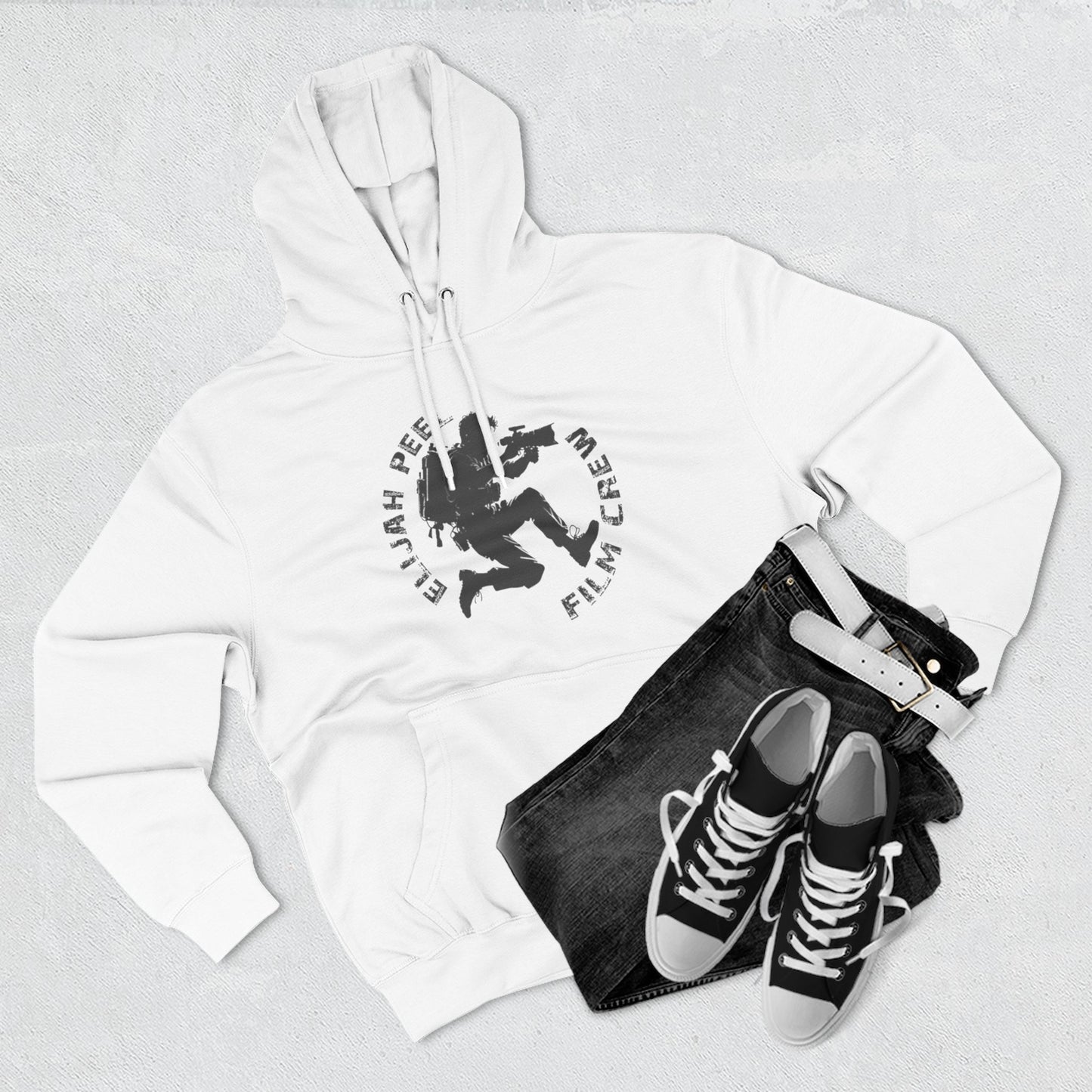 Elijah Peele Film Crew Hoodie — Vintage Camera Crew Logo Pullover