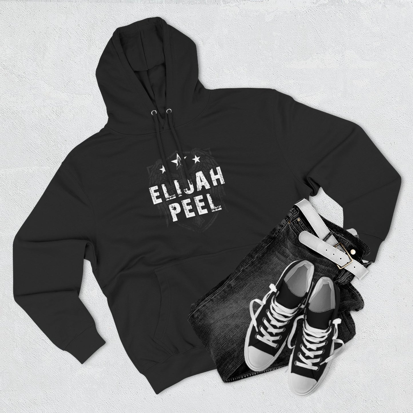 Elijah Peel Wings Hoodie — Vintage Sketch Rock Music Pullover