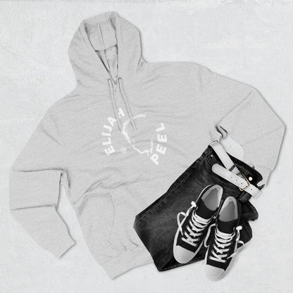 Elijah Peel Circle Logo Hoodie — Minimalist Black Fleece Pullover