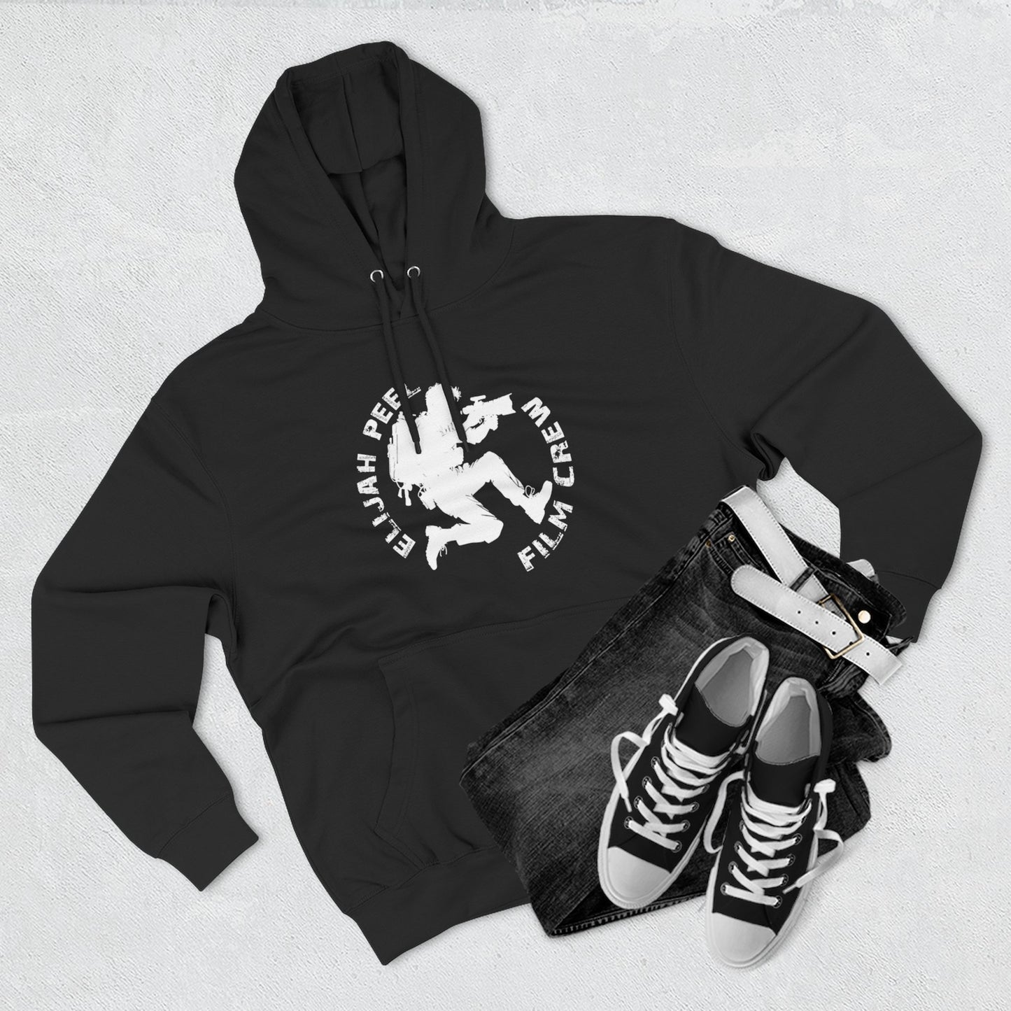 Elijah Peele Film Crew Hoodie — Vintage Camera Crew Logo Pullover