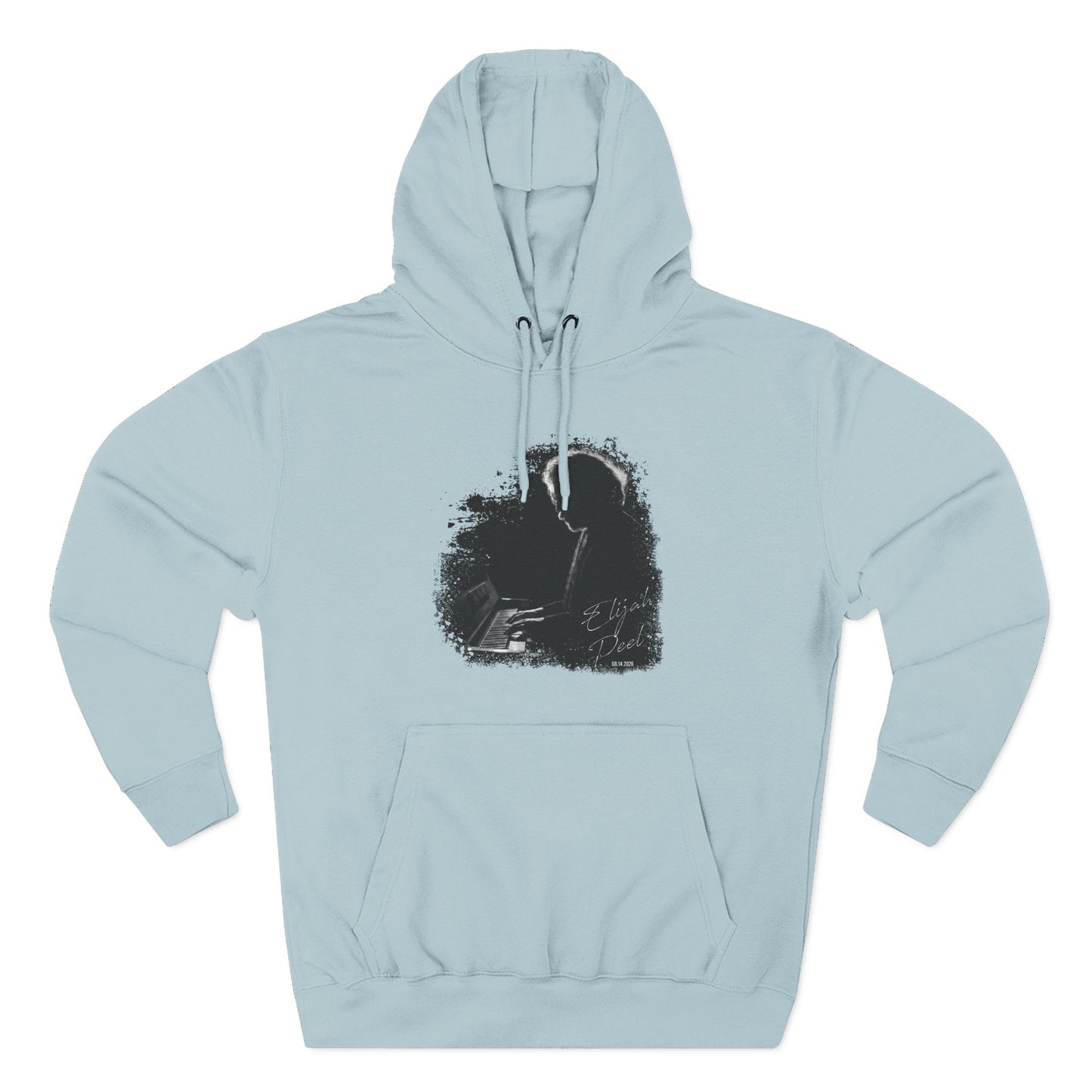 Elijah Peel Piano Silhouette Hoodie — Minimal Grunge Art Pullover