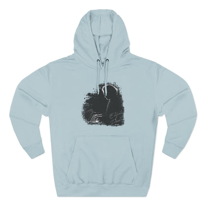 Elijah Peel Piano Silhouette Hoodie — Minimal Grunge Art Pullover