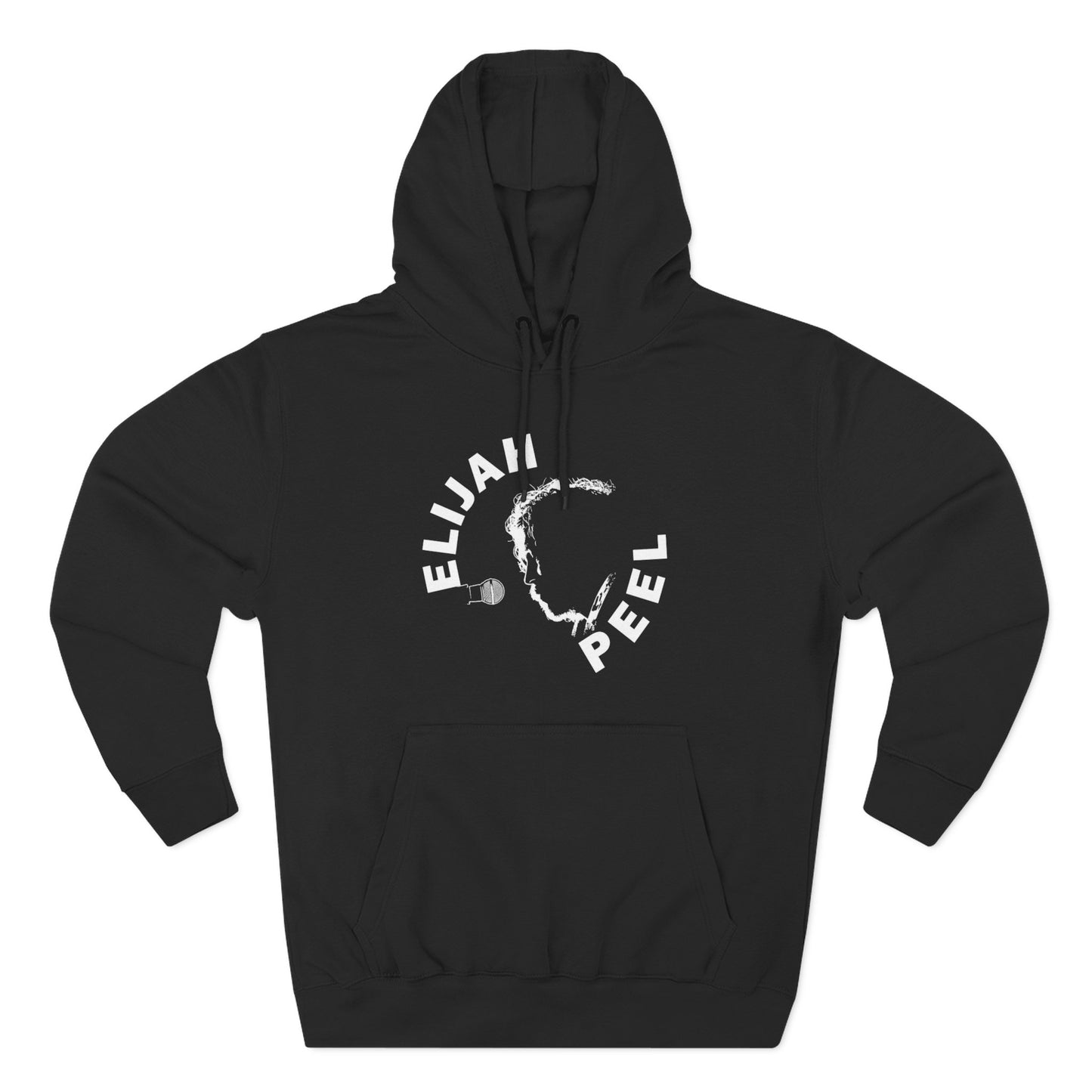 Elijah Peel Circle Logo Hoodie — Minimalist Black Fleece Pullover