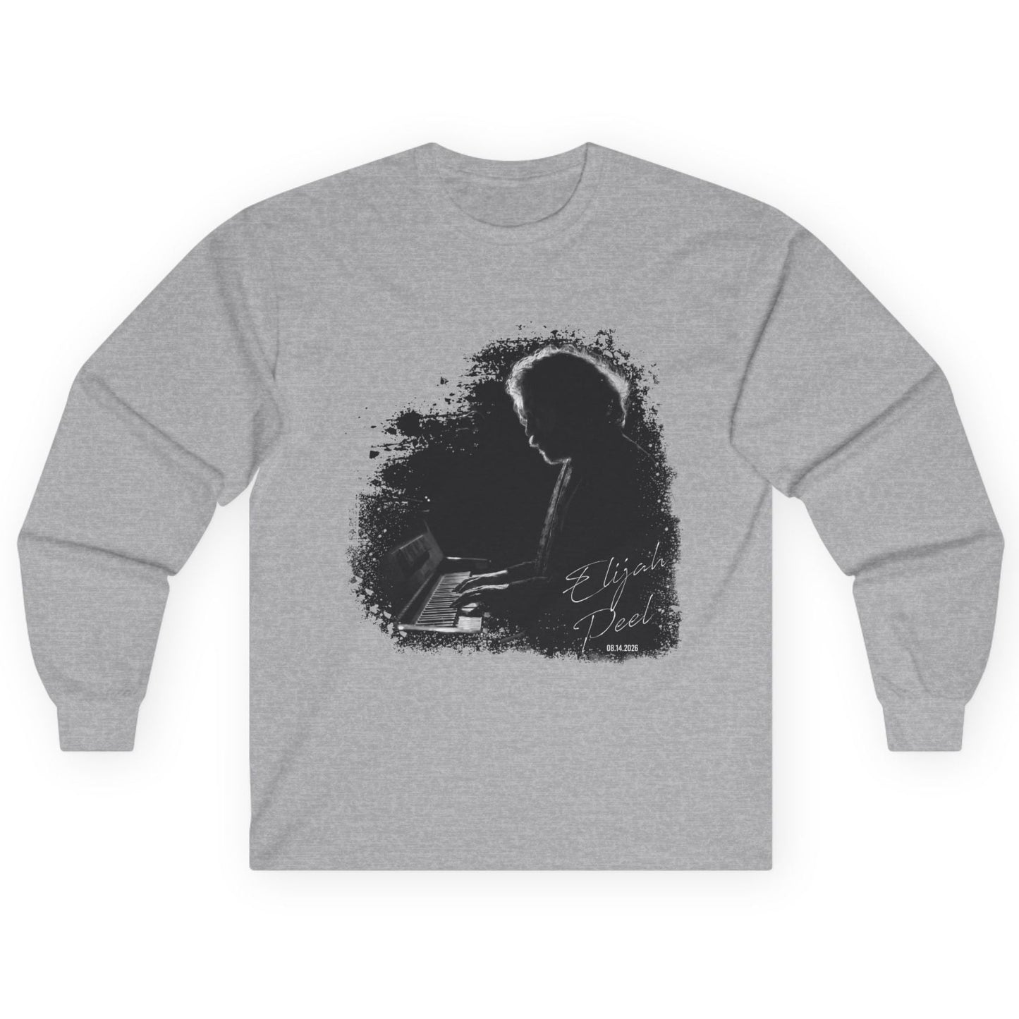 Long Sleeve Tee — Silent Piano Player Silhouette Music Shirt