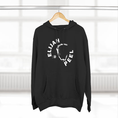 Elijah Peel Circle Logo Hoodie — Minimalist Black Fleece Pullover