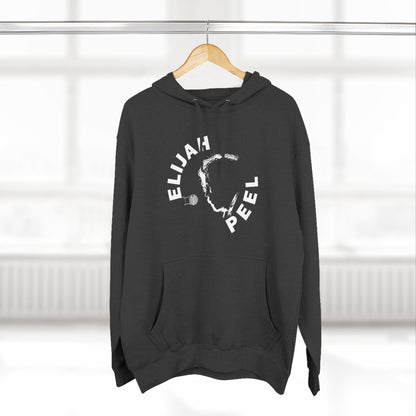 Elijah Peel Circle Logo Hoodie — Minimalist Black Fleece Pullover