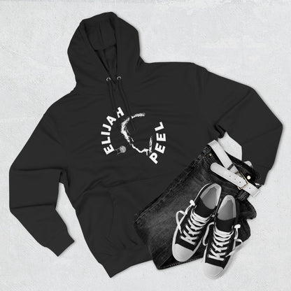 Elijah Peel Circle Logo Hoodie — Minimalist Black Fleece Pullover