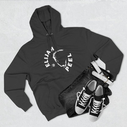Elijah Peel Circle Logo Hoodie — Minimalist Black Fleece Pullover