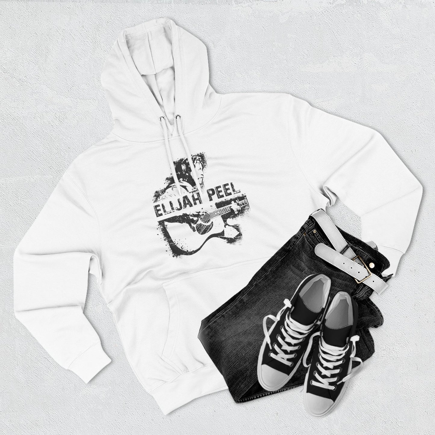 Elijah Peel Acoustic Guitar Hoodie — Vintage Musician Graphic Pullover