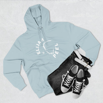 Elijah Peel Circle Logo Hoodie — Minimalist Black Fleece Pullover